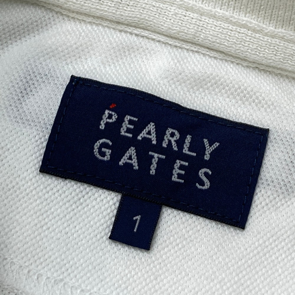 PEARLY GATES パーリーゲイツ  半袖ポロシャツ ロゴプリント  ホワイト系 1
