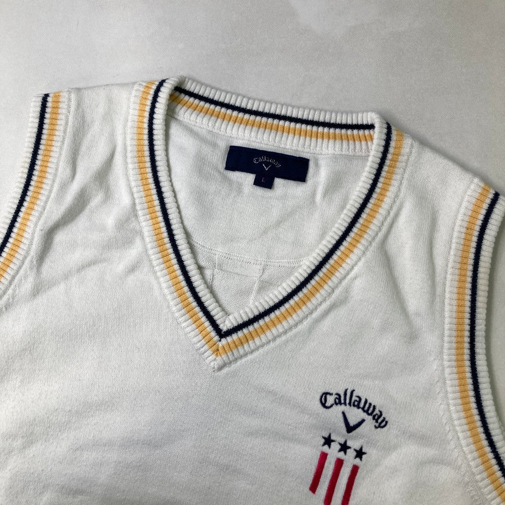 CALLAWAY 캘러웨이 니트 베스트 화이트 계열 L