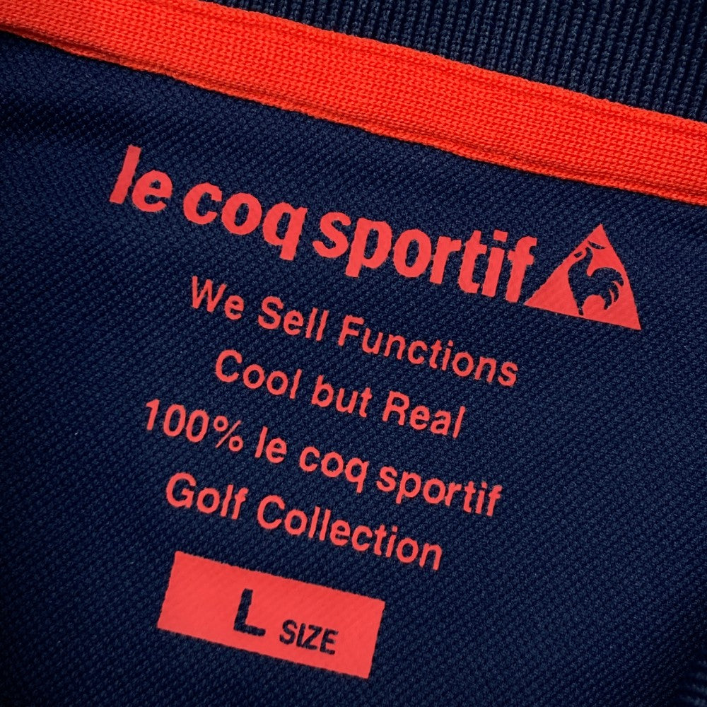 LE COQ GOLF 르꼬끄 골프 반팔 폴로 셔츠 스트라이프 패턴 네이비 계열 L