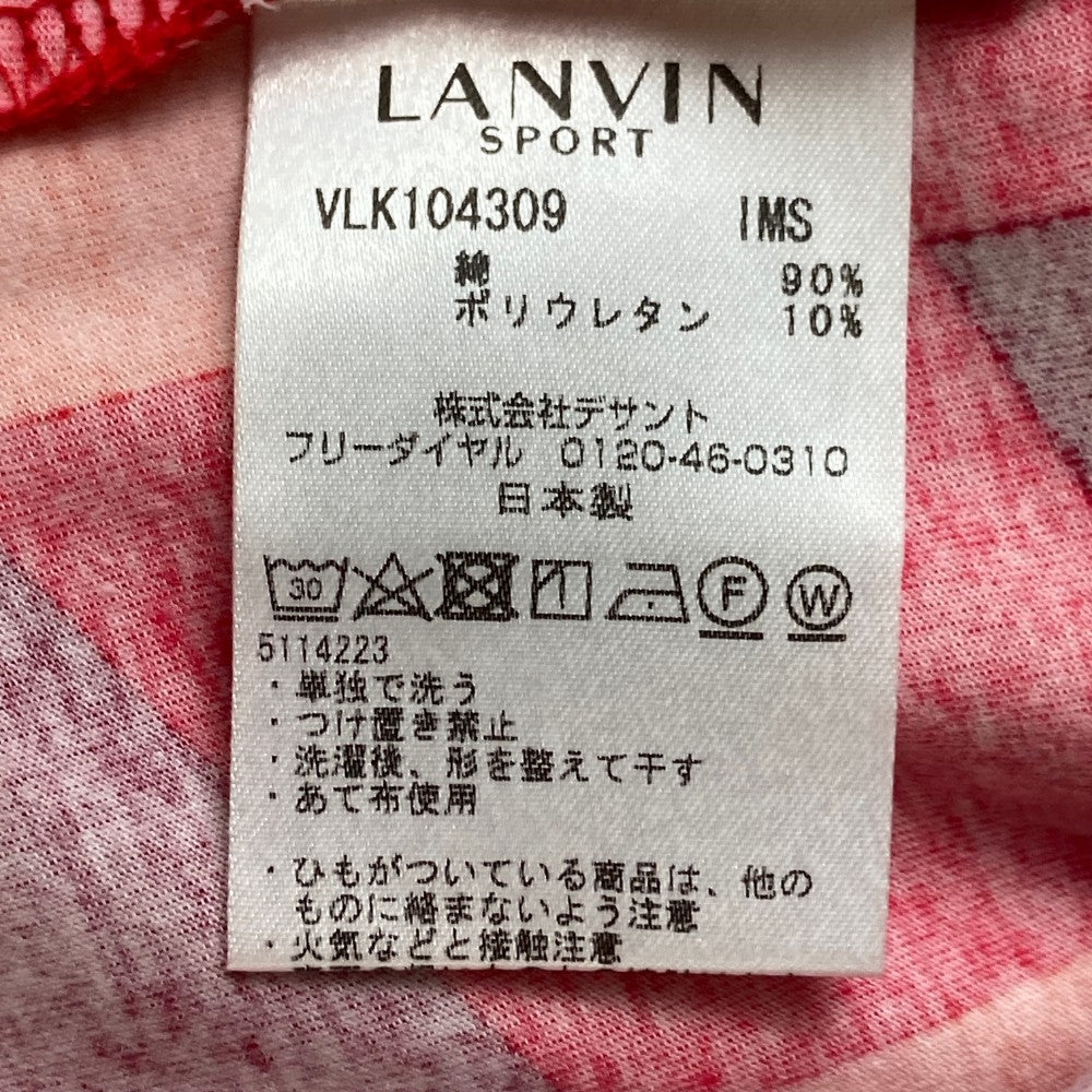 LANVIN SPORT ランバンスポール  ハーフジップ 長袖Tシャツ 総柄 レッド系 38