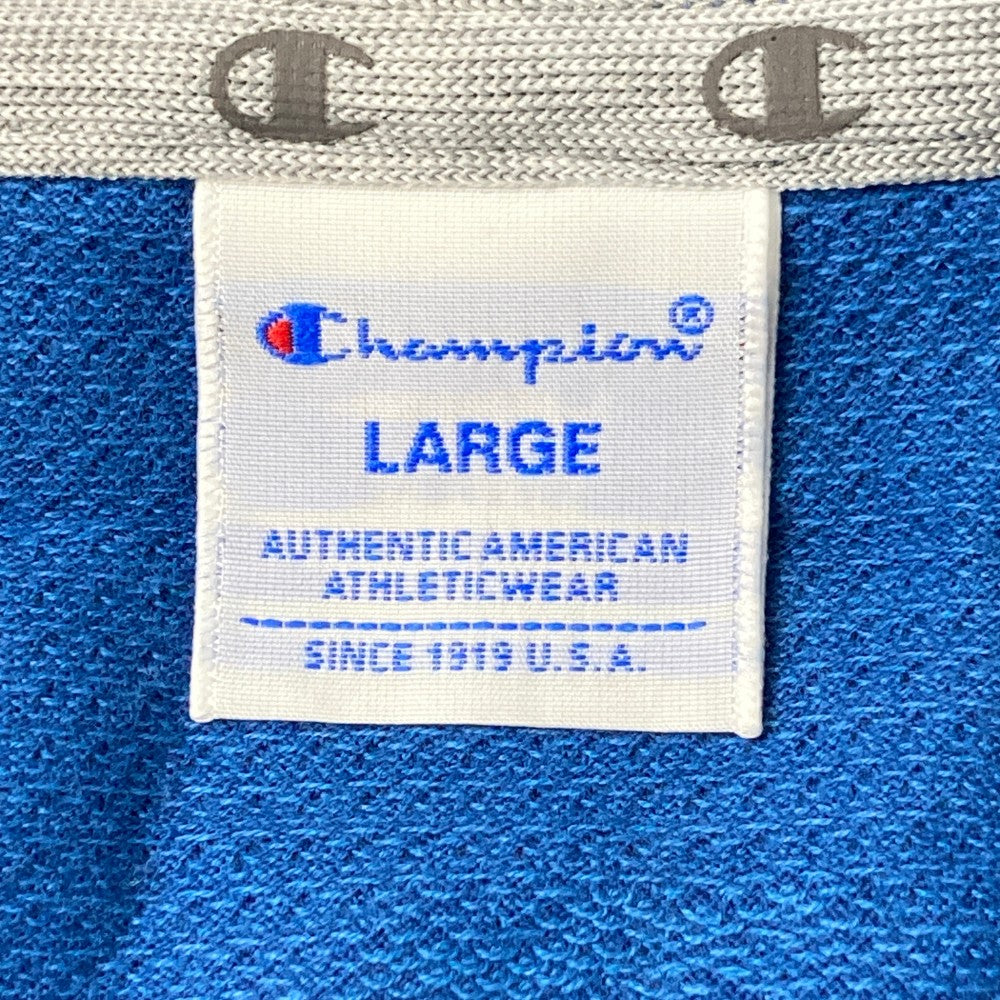 CHAMPION GOLF 챔피언 골프 집업 후드티 로고 전면 패턴 블루 계열 LARGE