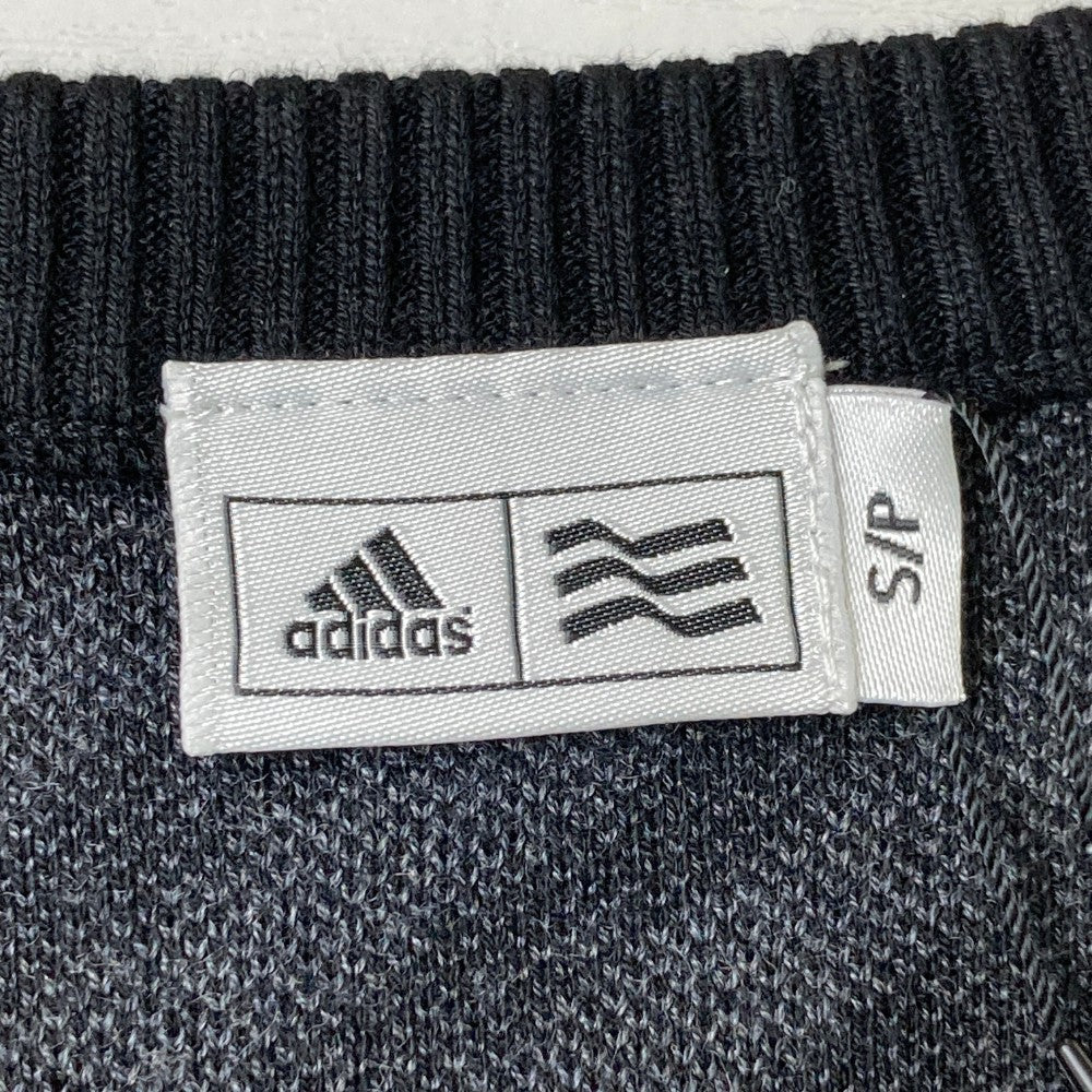 ADIDAS GOLF アディダスゴルフ U31420 ウール混 ニットセーター ストライプ柄 グレー系 S