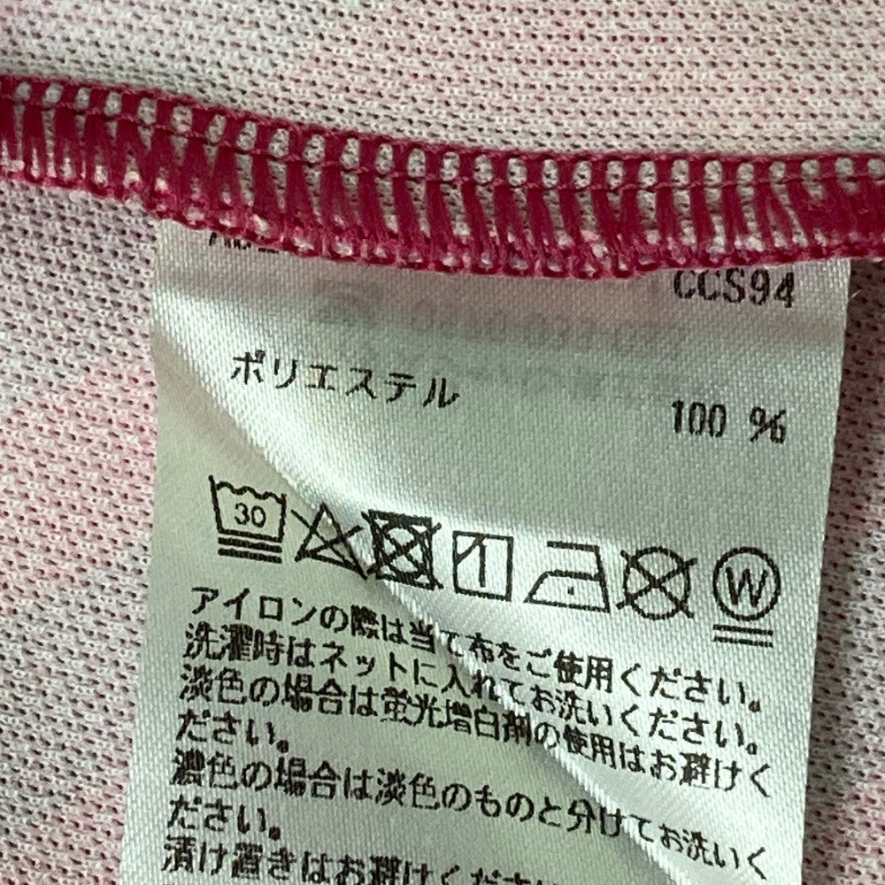 ADIDAS GOLF アディダスゴルフ U31395 長袖ポロシャツ ストライプ柄 ピンク系 S