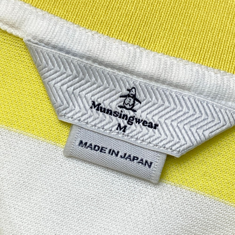 MUNSING WEAR マンシングウェア JWLJ101 長袖ポロシャツ ボーダー柄 イエロー系 M