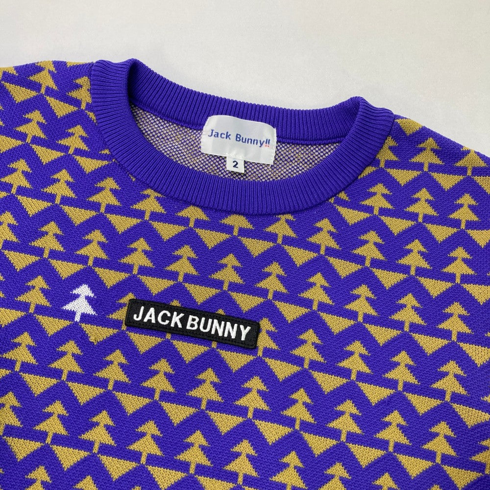 JACK BUNNY 잭 버니 ; 2022년형 니트 스웨터 전체 무늬 퍼플 계열 2
