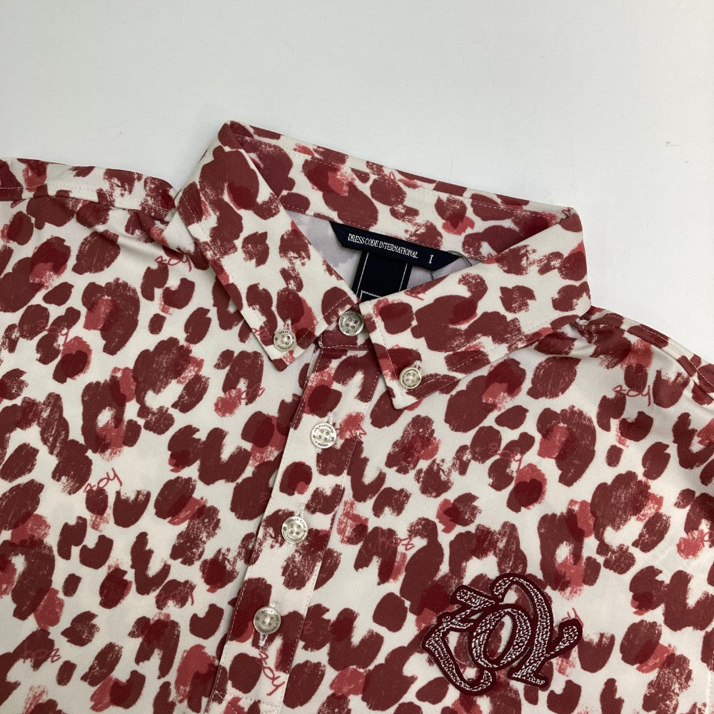 ZOY ゾーイ 71404021 長袖ポロシャツ 総柄 レッド系 1