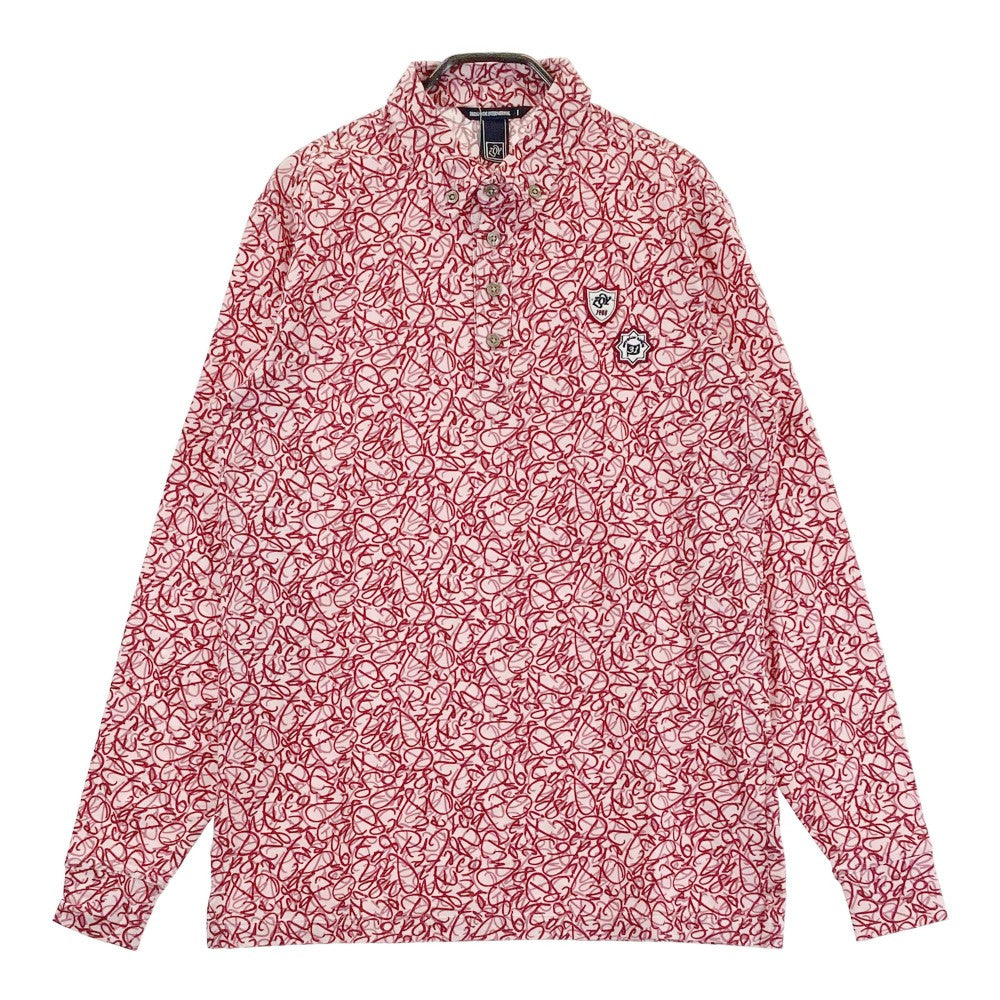 ZOY ゾーイ 71494020 長袖ポロシャツ 総柄 ピンク系 1