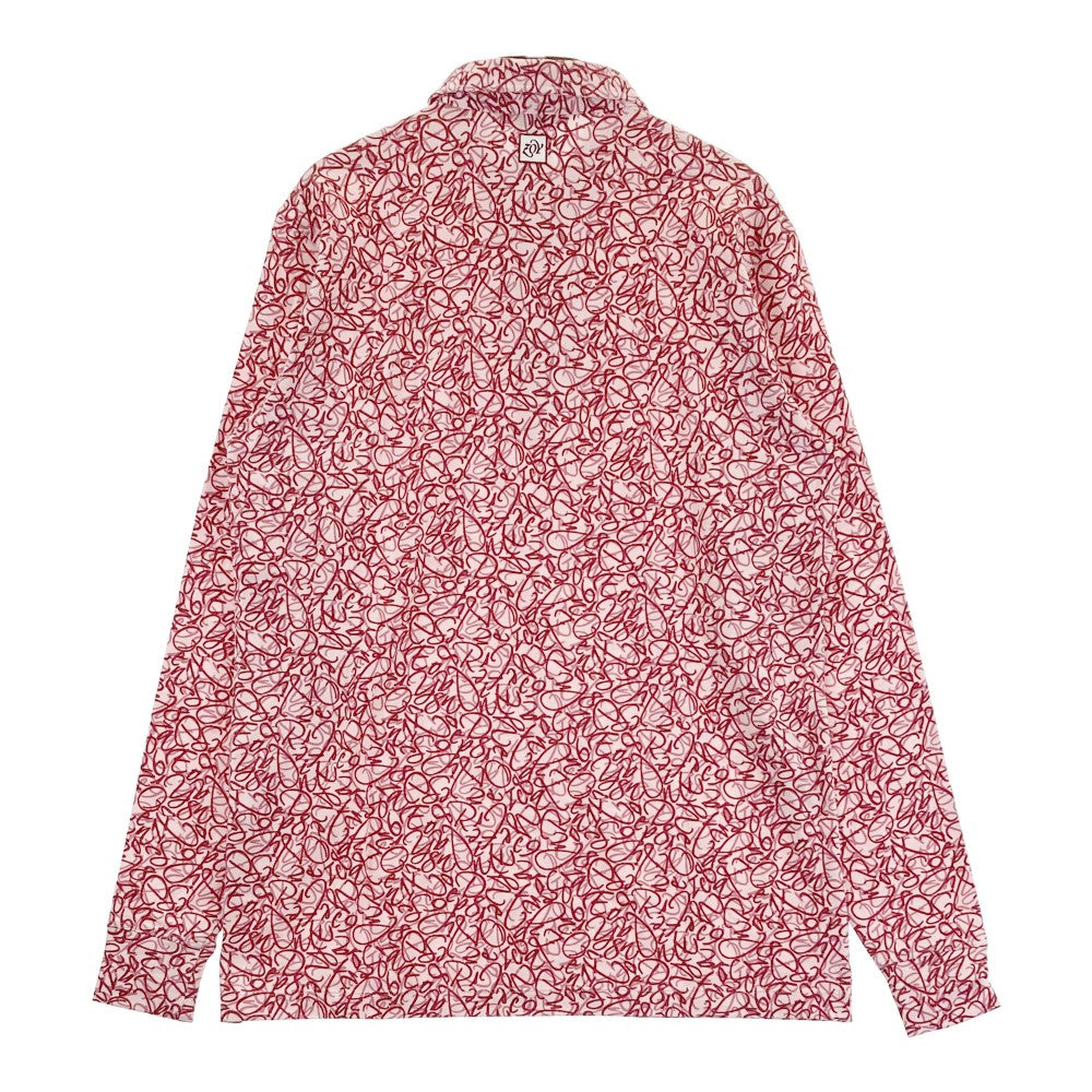 ZOY ゾーイ 71494020 長袖ポロシャツ 総柄 ピンク系 1