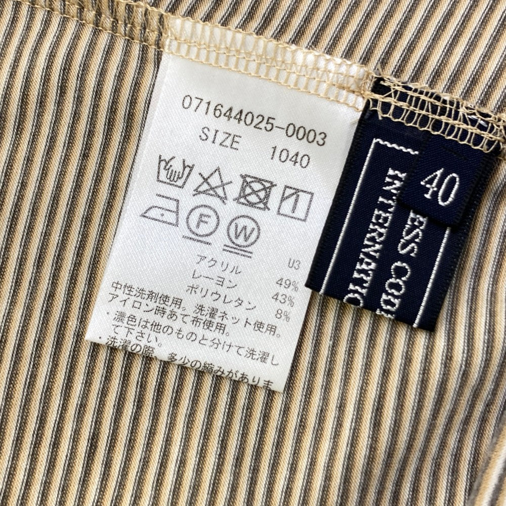 ZOY ゾーイ 071644025 2024年 長袖ハイネックTシャツ ボーダー ベージュ系 40