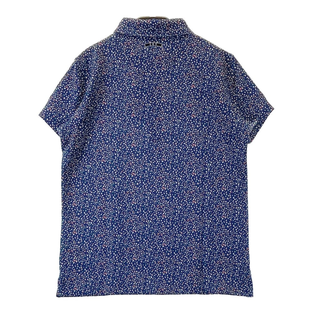 ZOY ゾーイ 71578053 半袖ポロシャツ 総柄 ネイビー系 40