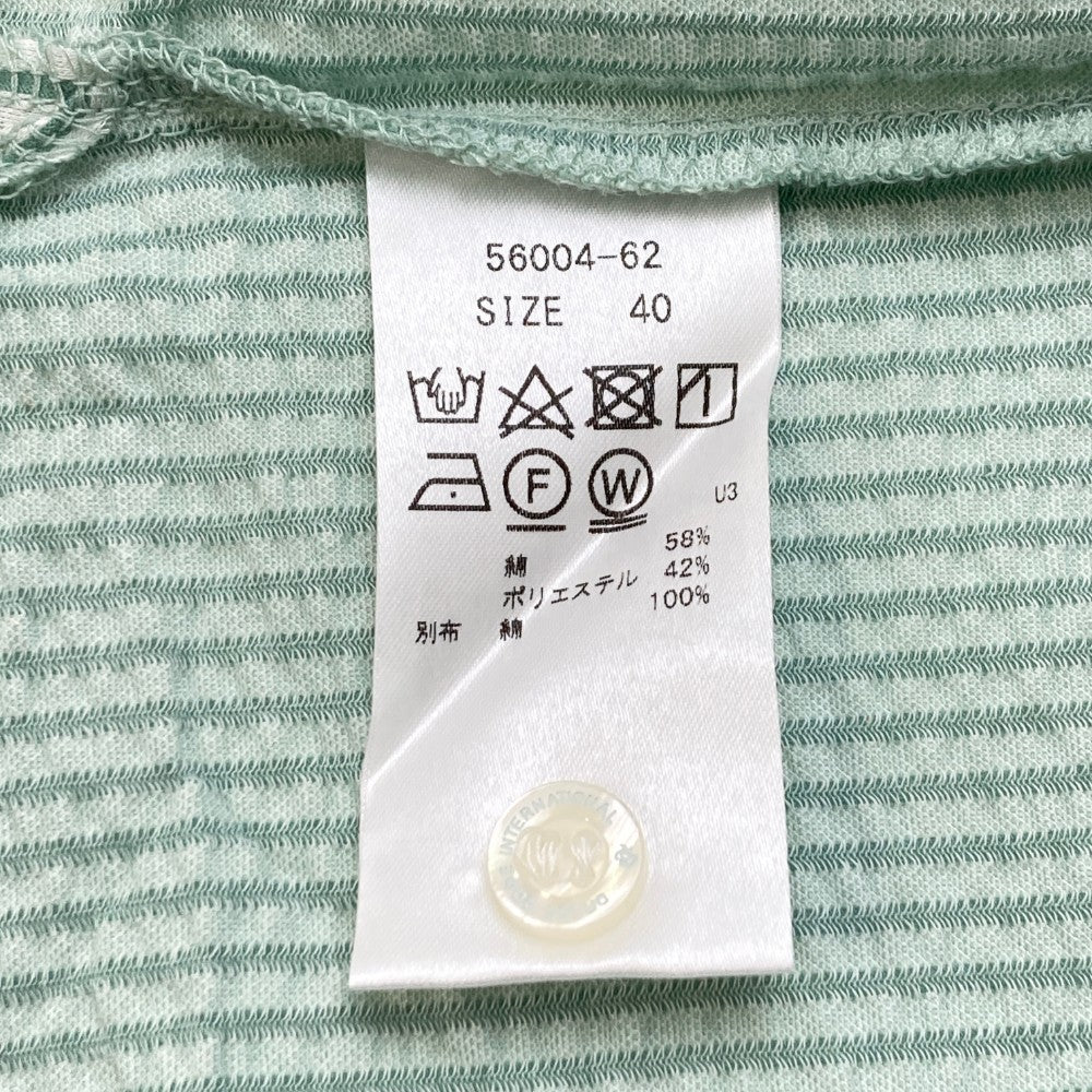 ZOY 조이 56004 반소매 셔츠 시어서커 스트라이프 그린 계열 40
