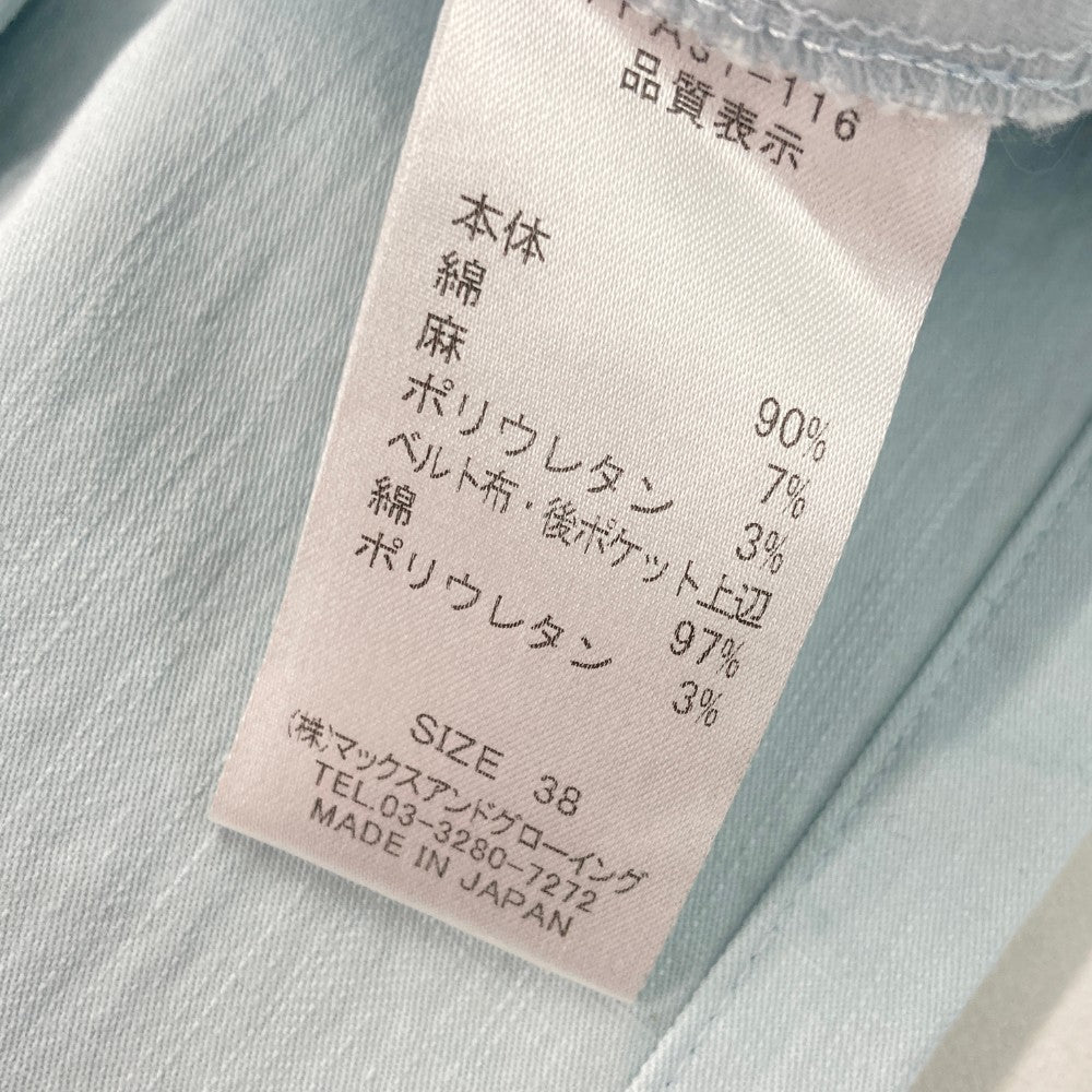ZOY ゾーイ FPA31-116-51 リネン混 パンツ  ブルー系 38