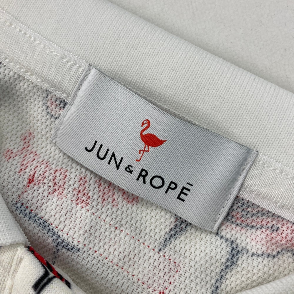 JUN&ROPE ジュンアンドロペ ERE-1804 ノースリーブワンピース 総柄 ホワイト系 M