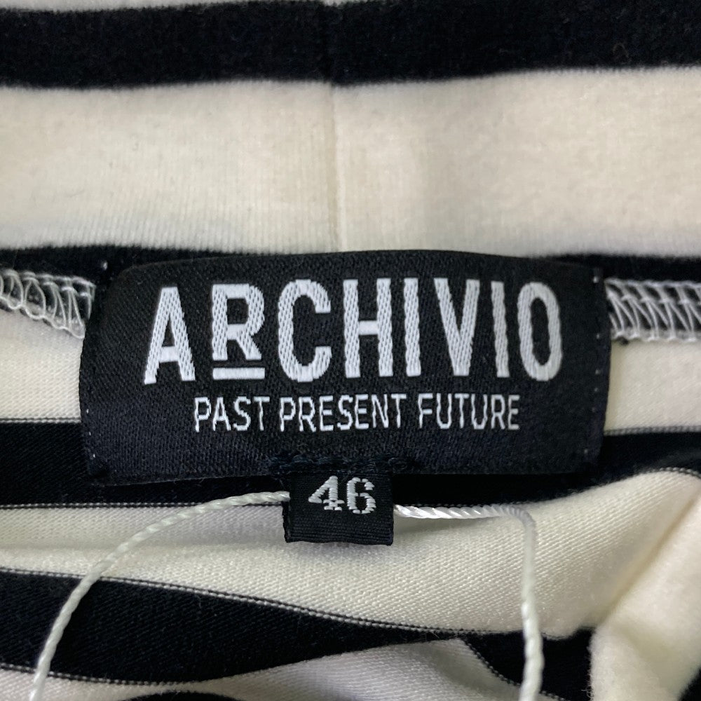 ARCHIVIO 아르치비오 A429010 2024년 긴팔 하이넥 티셔츠 스트라이프 화이트 계열 46