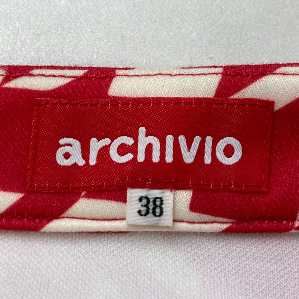 ARCHIVIO アルチビオ A416924 2024年 スカート 千鳥 レッド系 38