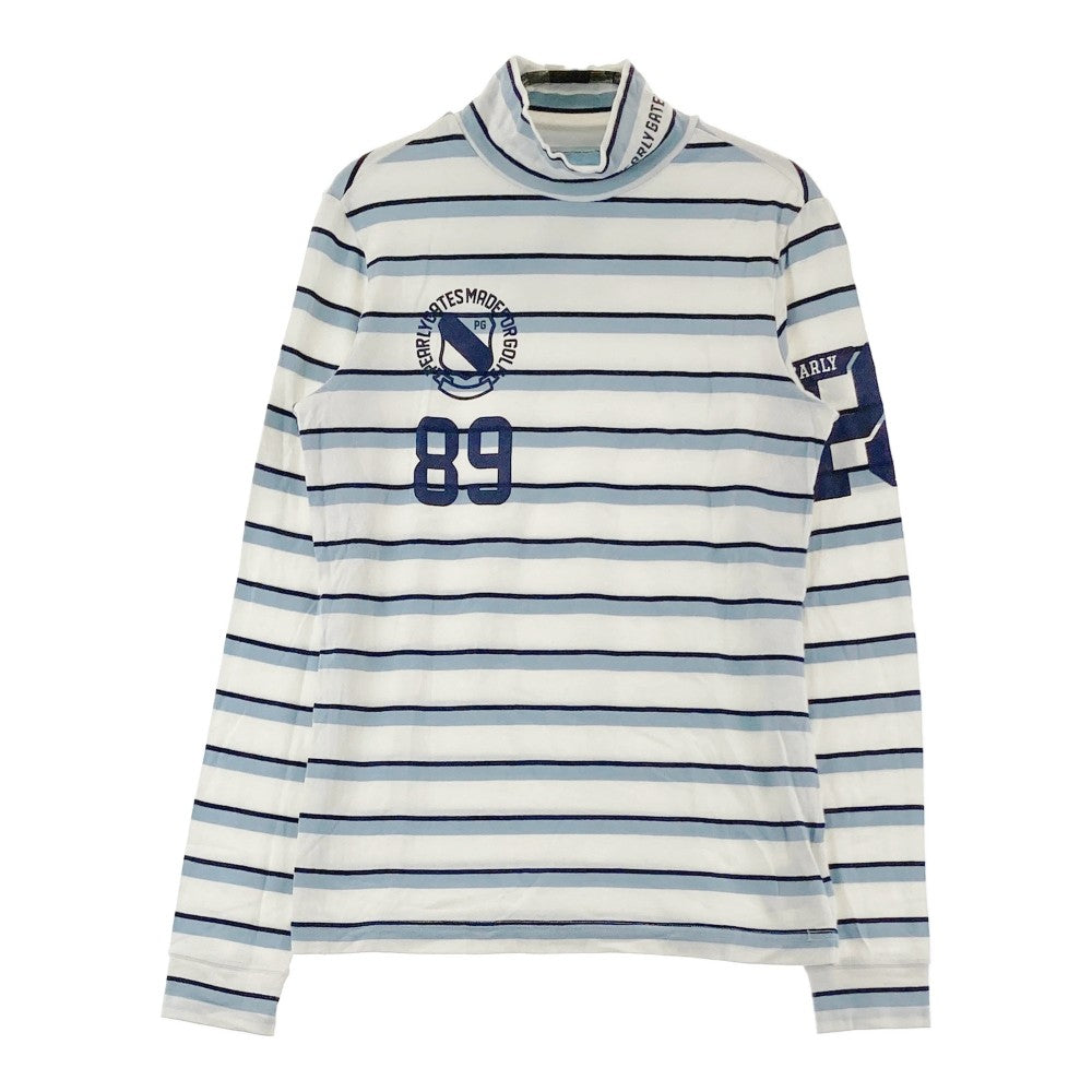 PEARLY GATES パーリーゲイツ 055-5266904 ハイネック 長袖Tシャツ ボーダー柄 ブルー系 0