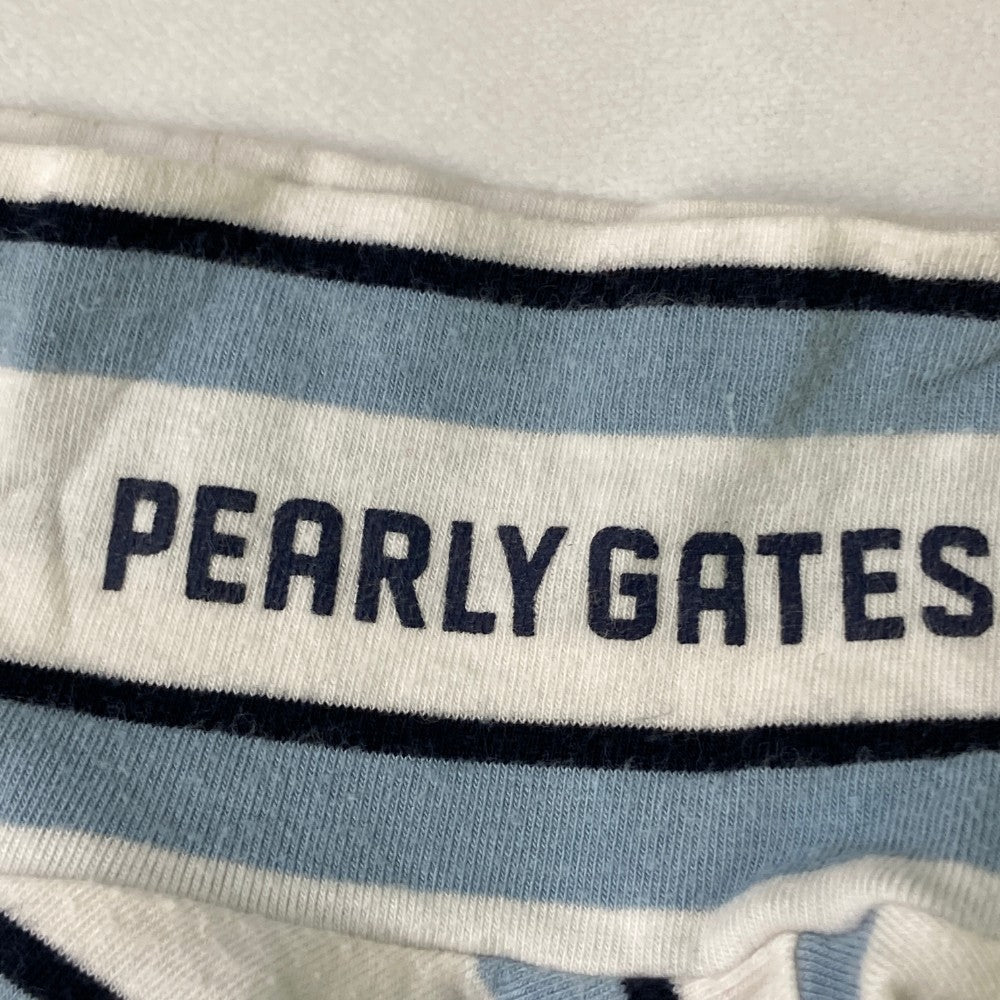 PEARLY GATES パーリーゲイツ 055-5266904 ハイネック 長袖Tシャツ ボーダー柄 ブルー系 0
