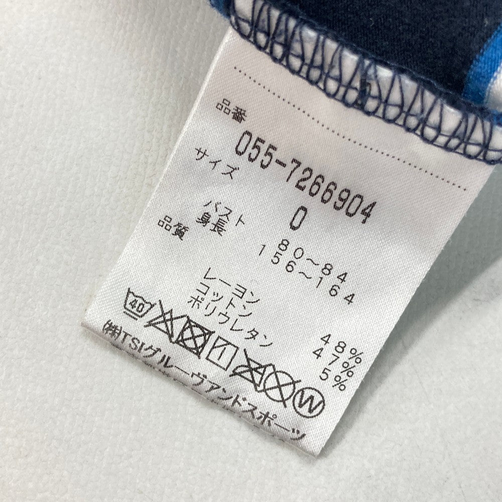 PEARLY GATES パーリーゲイツ 055-7266904 ハイネック 長袖Tシャツ ボーダー柄 ネイビー系 0