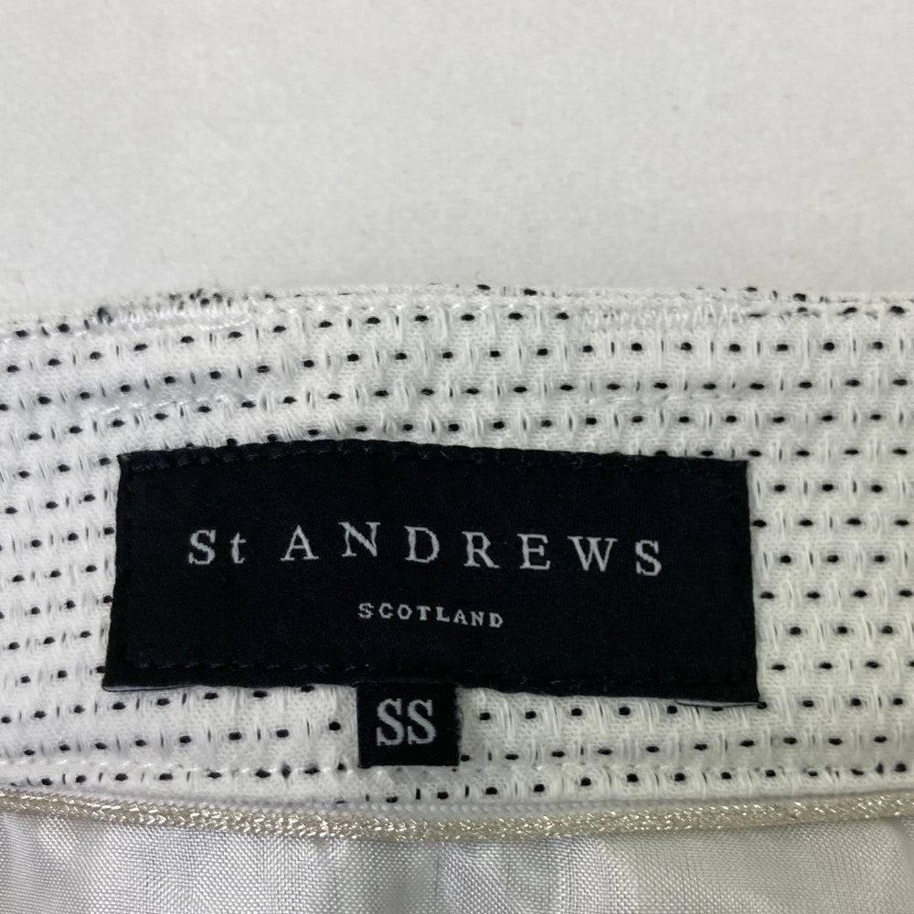 ST ANDREWS セントアンドリュース 2022年モデル 裏地付 ストレッチスカート ドット柄 ホワイト系 SS