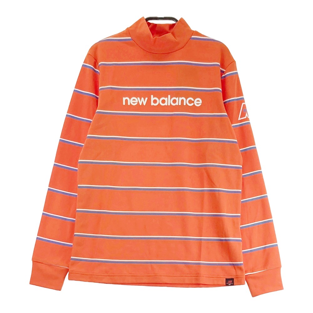 NEW BALANCE GOLF 뉴발란스  하이넥 긴팔 티셔츠 스트라이프 패턴 오렌지 계열 2