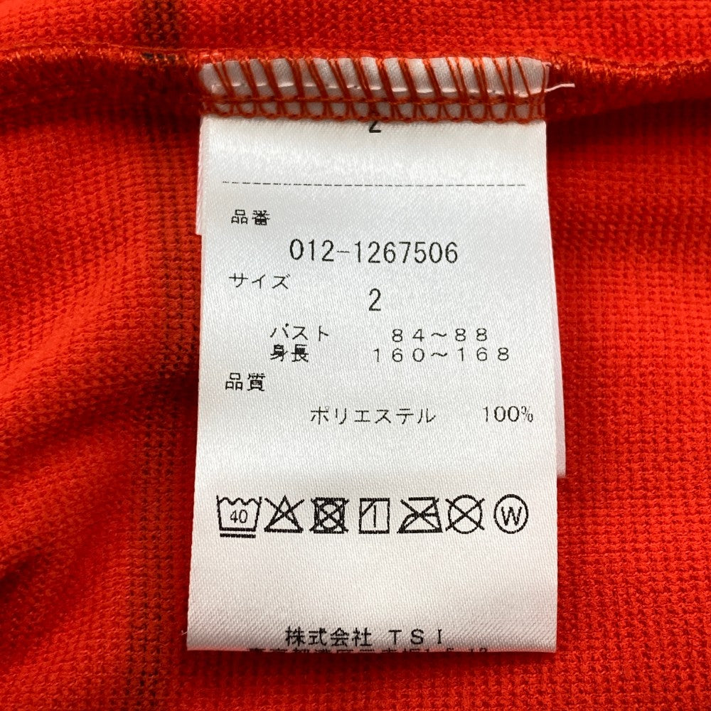 NEW BALANCE GOLF 뉴발란스  하이넥 긴팔 티셔츠 스트라이프 패턴 오렌지 계열 2