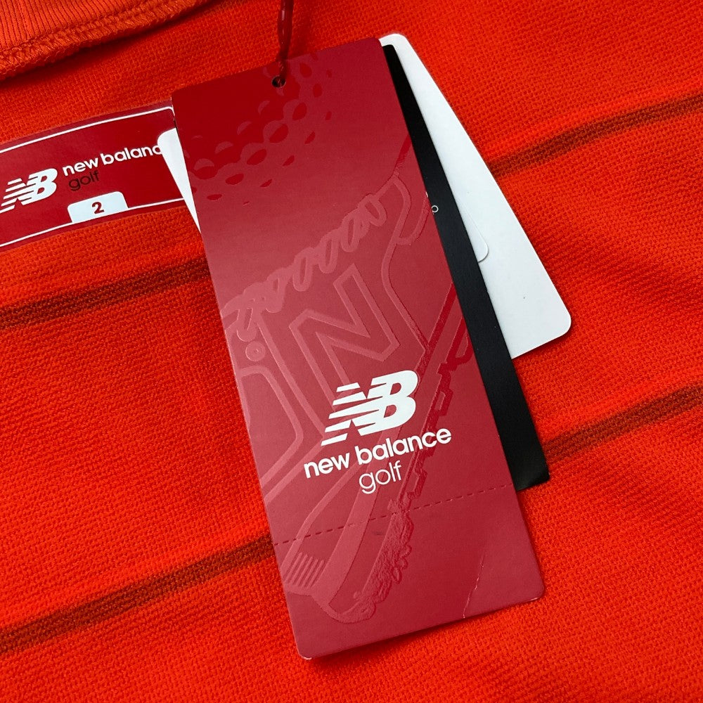 NEW BALANCE GOLF 뉴발란스  하이넥 긴팔 티셔츠 스트라이프 패턴 오렌지 계열 2