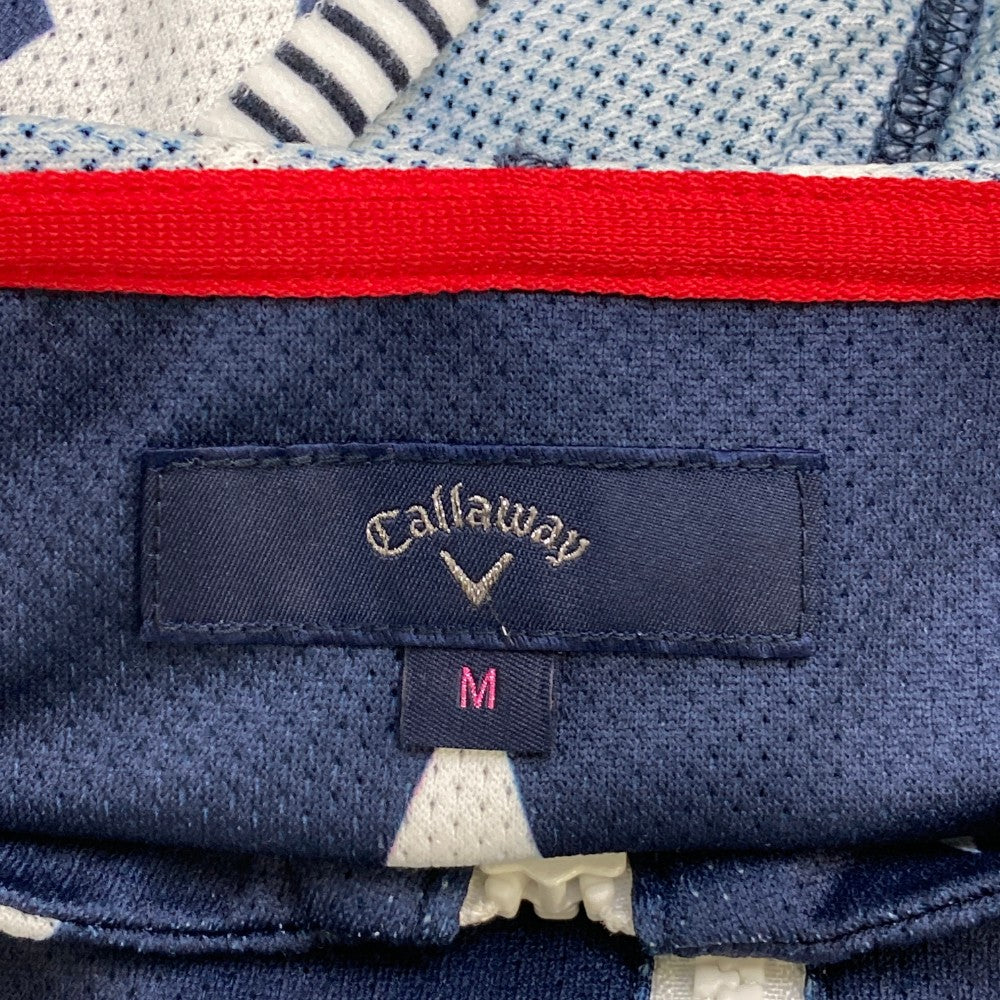 CALLAWAY 캘러웨이  집업 후드티 베어 별 총알 무늬 네이비 계열 M