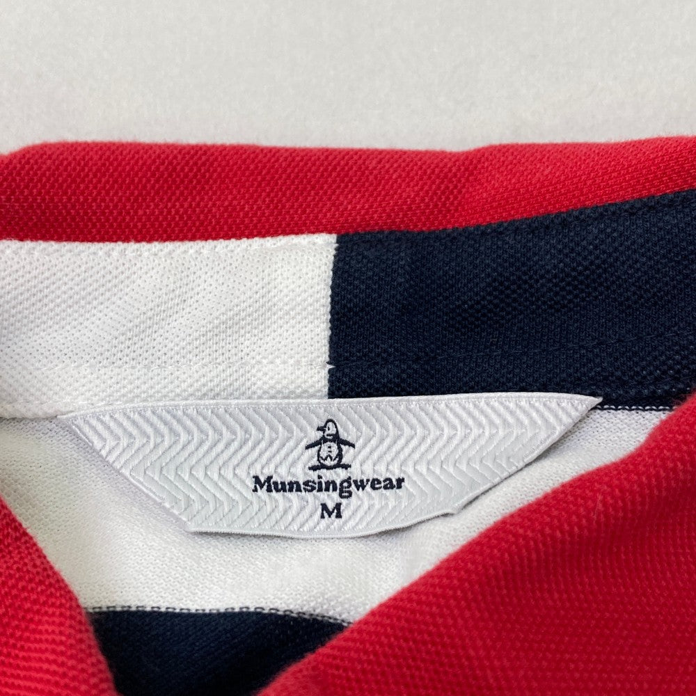 MUNSING WEAR 먼싱웨어  반팔 원피스 스트라이프 무늬 화이트 계열 M