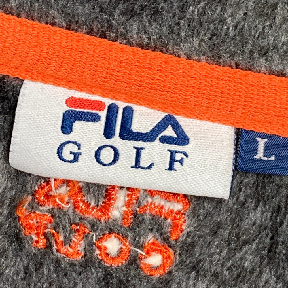 FILA GOLF 휠라 골프 기모 하프집업 풀오버 도트 무늬 오렌지 계열 L사이즈