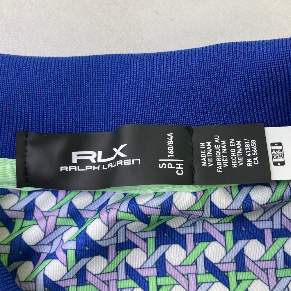 RLX ラルフローレン  ノースリーブポロシャツ 総柄 ブルー系 S
