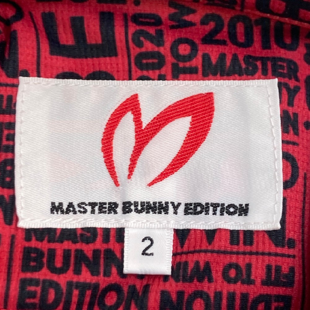MASTER BUNNY EDITION マスターバニーエディション  半袖ポロシャツ ロゴ総柄 レッド系 2