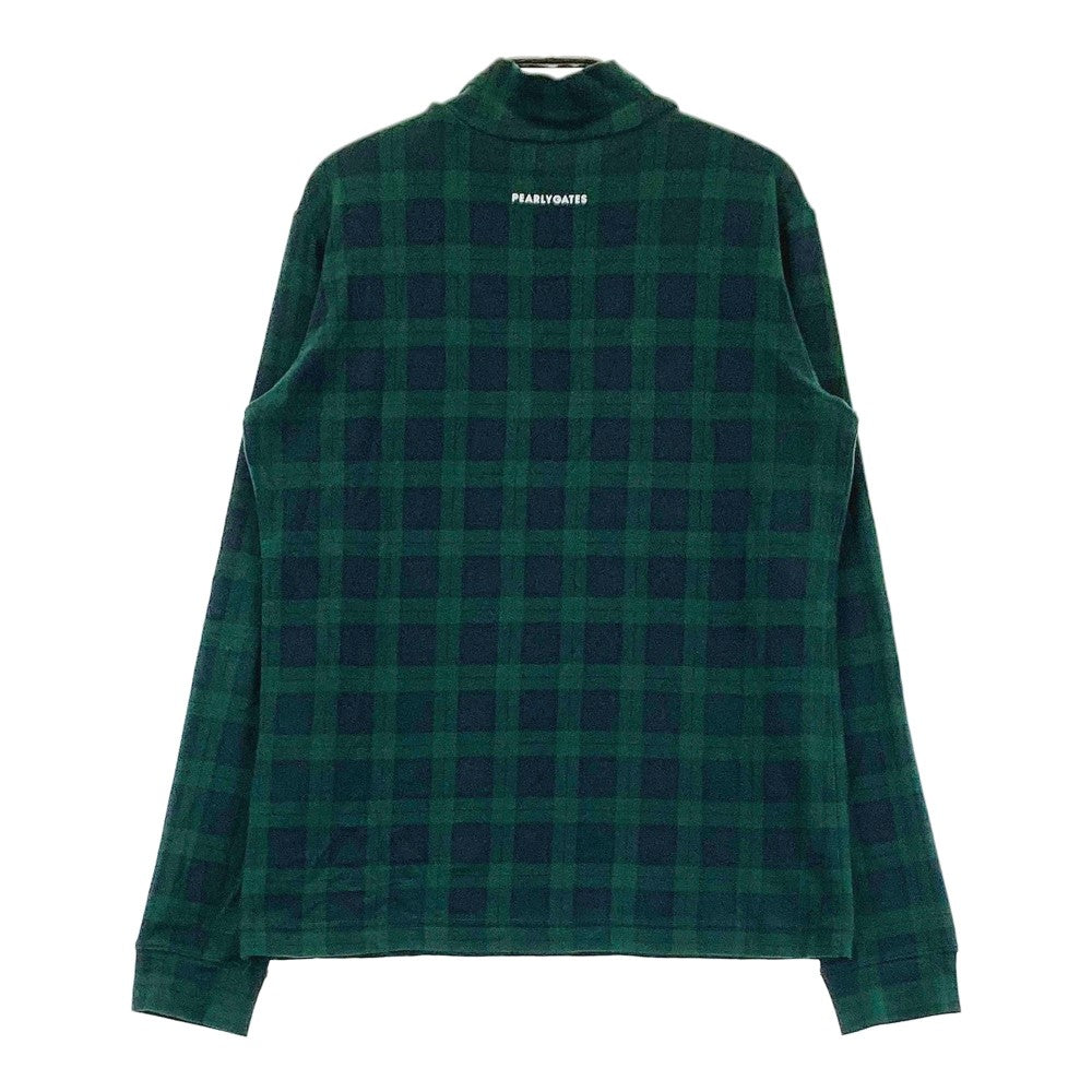 PEARLY GATES パーリーゲイツ  ハイネック 長袖Tシャツ チェック柄 グリーン系 1