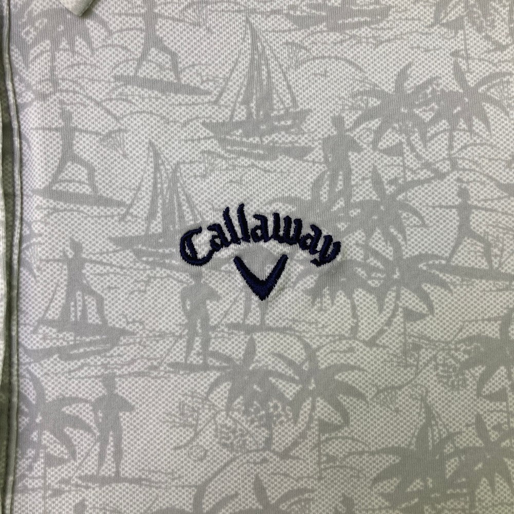 CALLAWAY キャロウェイ  半袖ポロシャツ ボタンダウン 総柄 グレー系 S