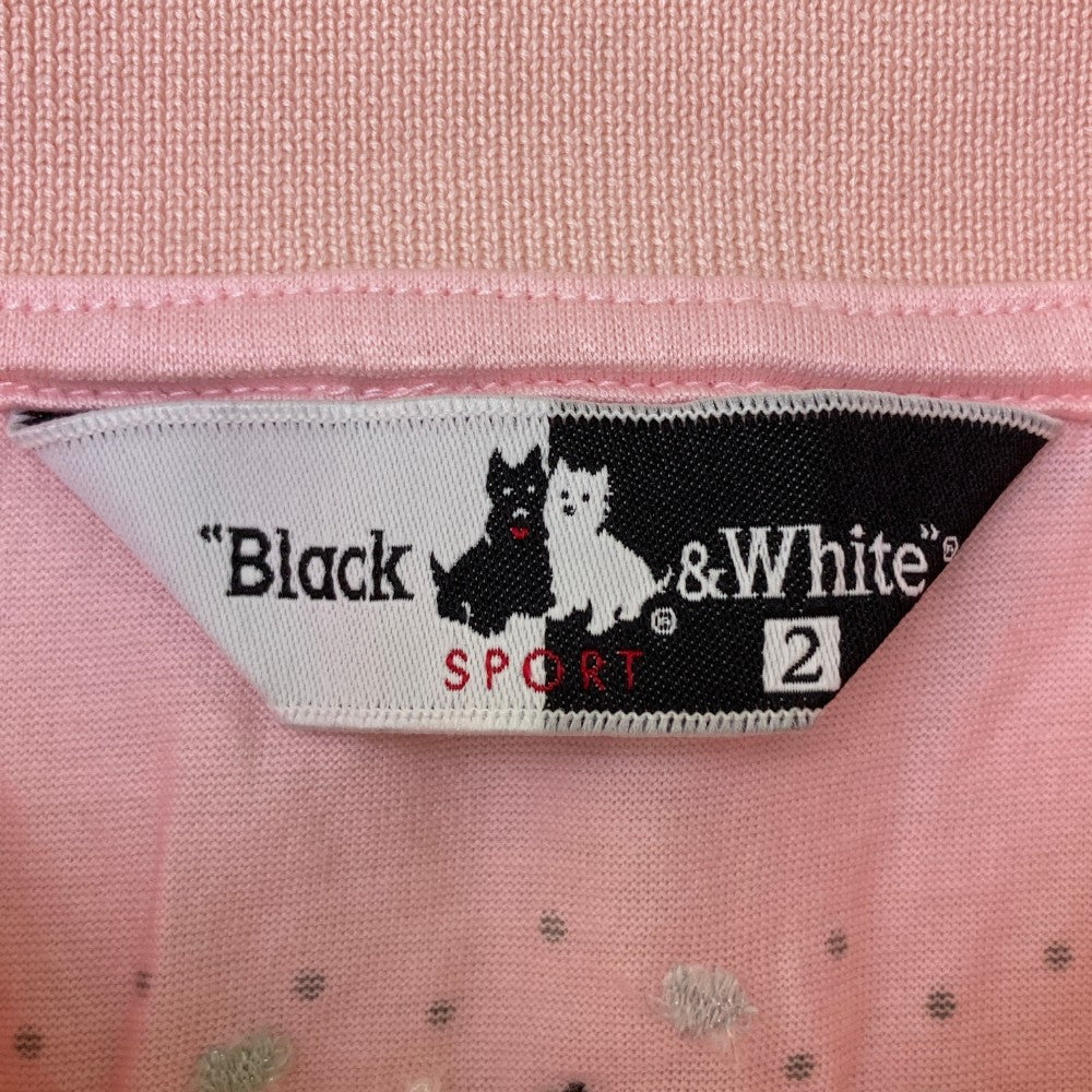 BLACK&WHITE 블랙앤화이트 반팔 폴로셔츠 라인스톤 핑크계열 2