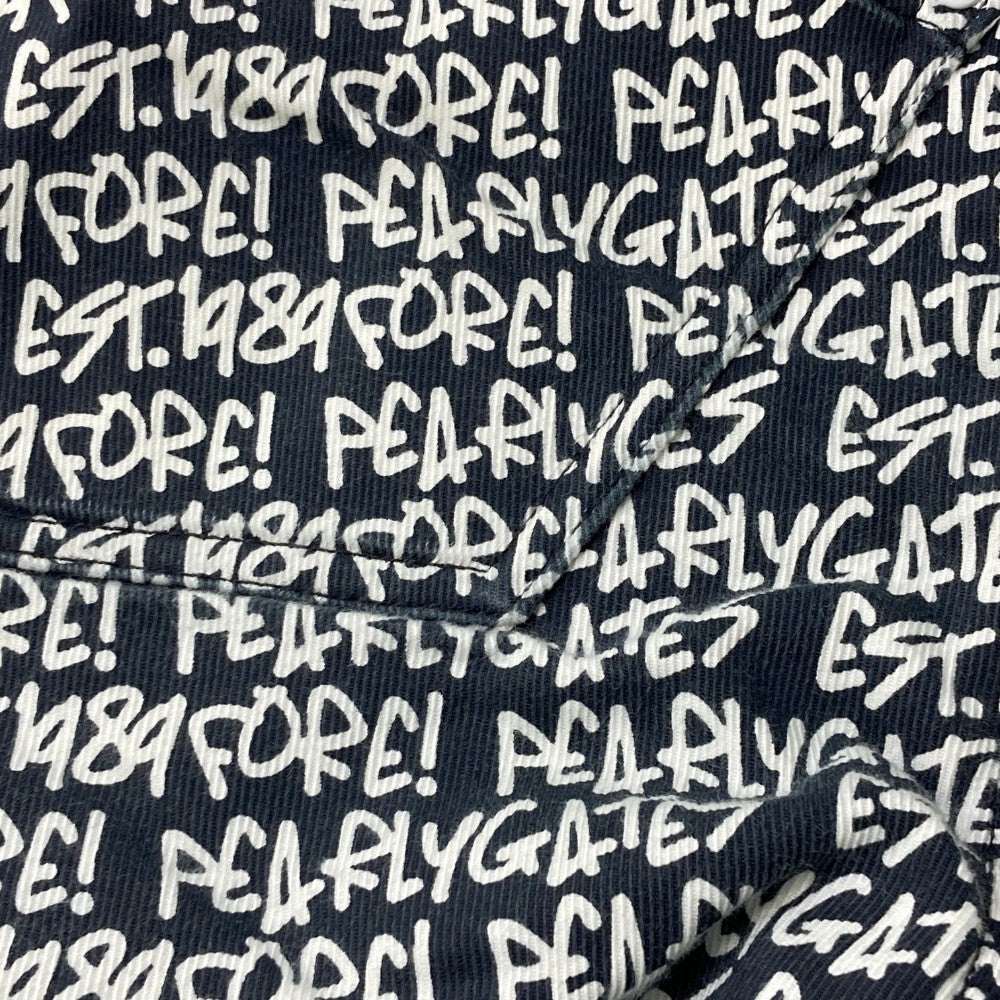 PEARLY GATES パーリーゲイツ  コットン混 ストレッチパンツ ロゴ 総柄 ネイビー系 0