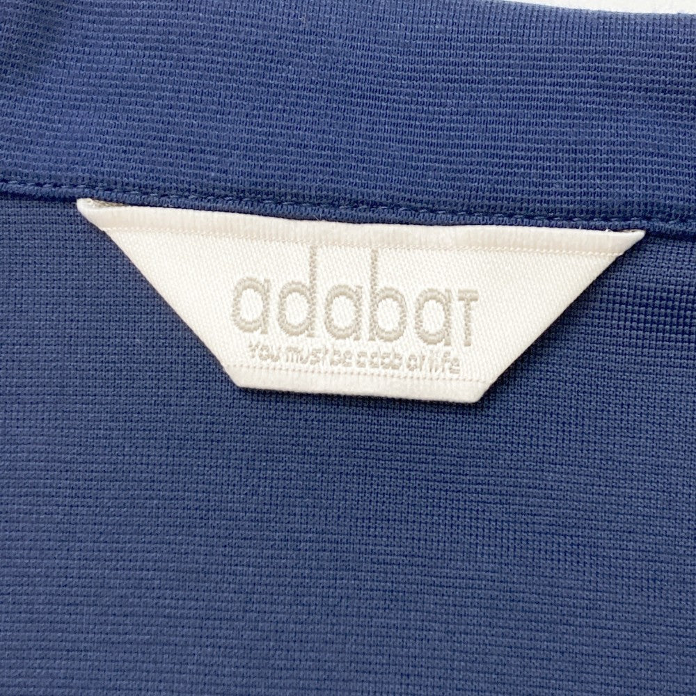 ADABAT アダバット  シアサッカー切替 半袖ワンピース  ネイビー系 38
