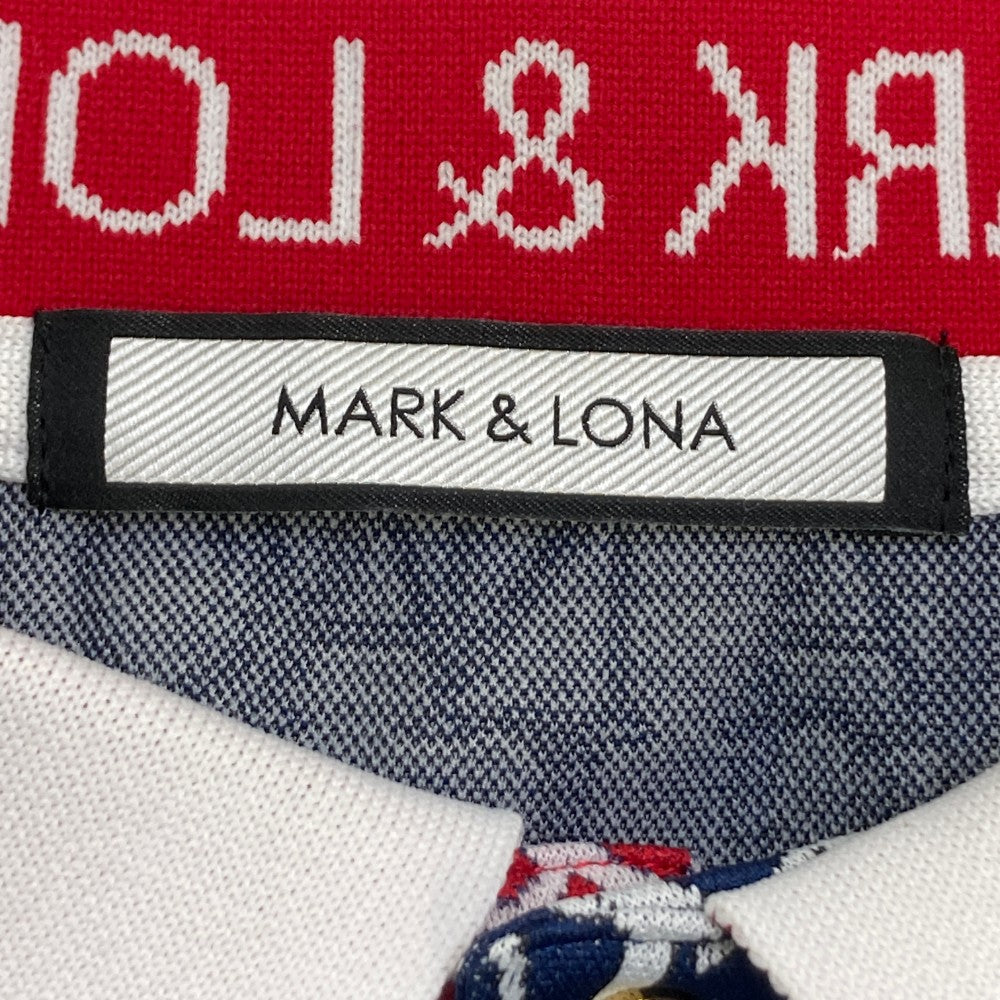 MARK&LONA 마크앤로나  반팔 폴로 셔츠 스컬 로고 올오버 네이비 계열 46