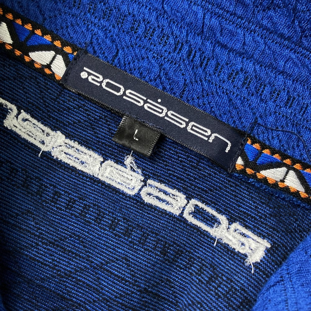 ROSASEN ロサーセン  ショールカラー長袖カットソー 総柄 ブルー系 L