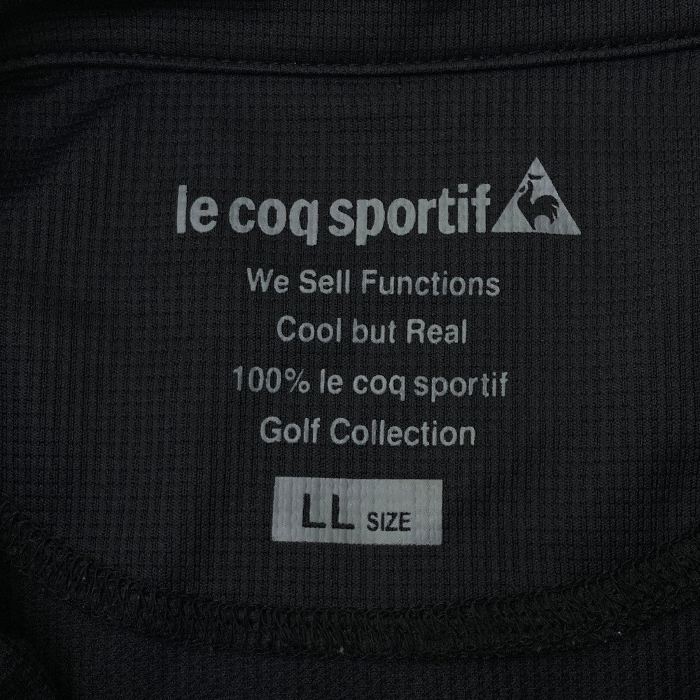 LE COQ GOLF ルコックゴルフ  半袖ポロシャツ ボタンダウン  ブラック系 LL