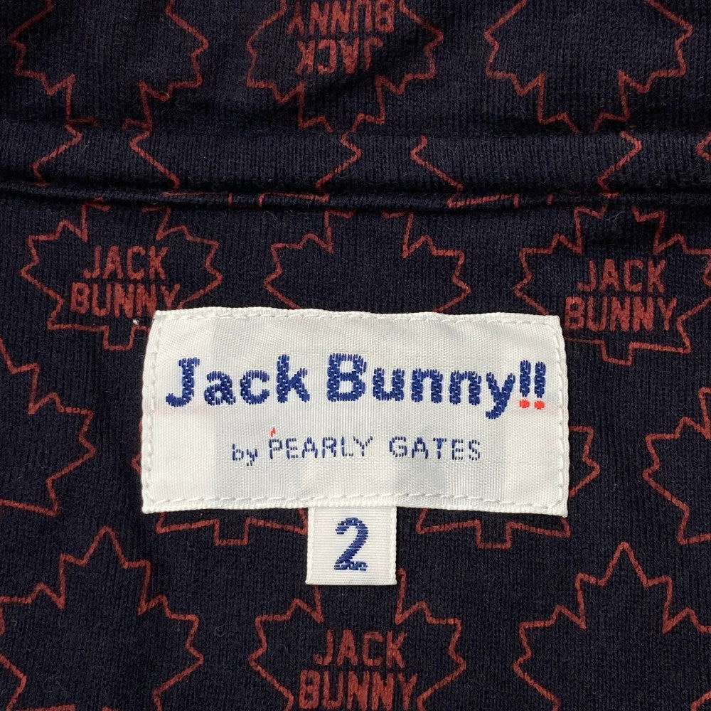 JACK BUNNY ジャックバニー  半袖ポロシャツ 総柄 ネイビー系 2