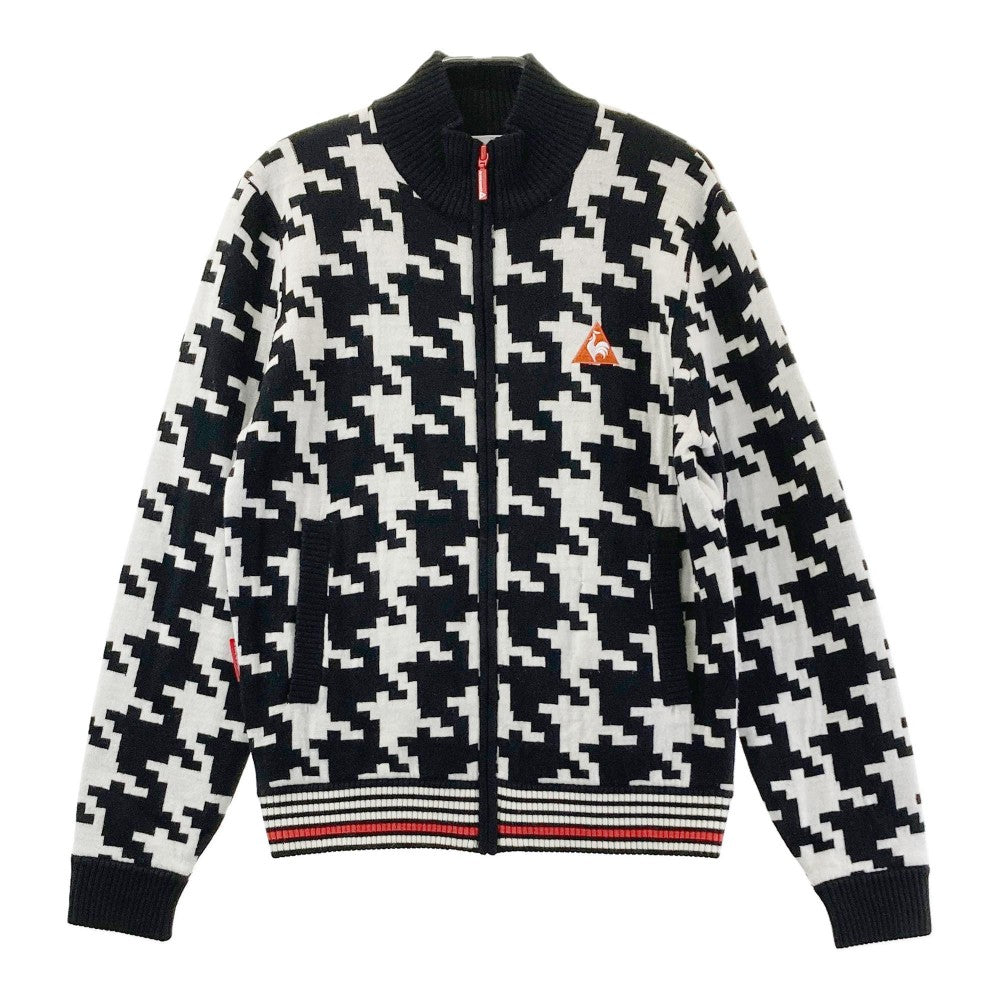 LE COQ GOLF ルコックゴルフ  ニットジャケット 千鳥 ブラック系 M