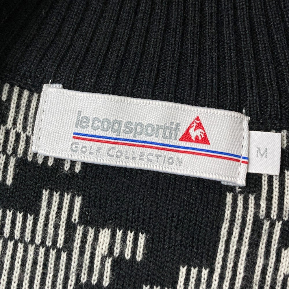 LE COQ GOLF ルコックゴルフ  ニットジャケット 千鳥 ブラック系 M