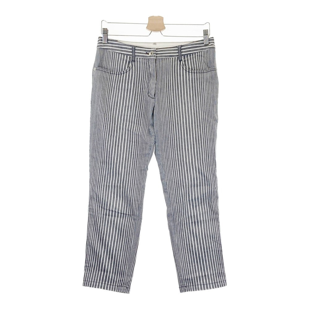 MUNSING WEAR マンシングウェア  コットン混ストレッチ クロップドパンツ ストライプ柄 ネイビー系 11