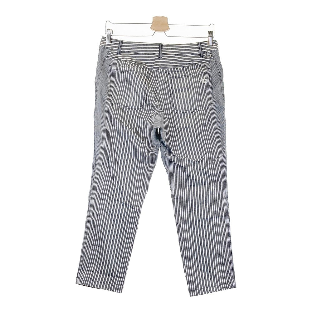 MUNSING WEAR マンシングウェア  コットン混ストレッチ クロップドパンツ ストライプ柄 ネイビー系 11