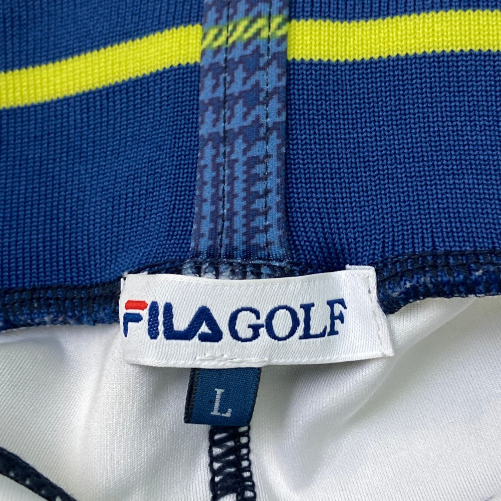 FILA GOLF フィラゴルフ  ストレッチスカート チェック柄 ネイビー系 L