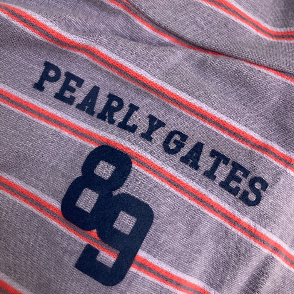PEARLY GATES パーリーゲイツ  ハイネック 長袖Tシャツ ボーダー柄 パープル系 0