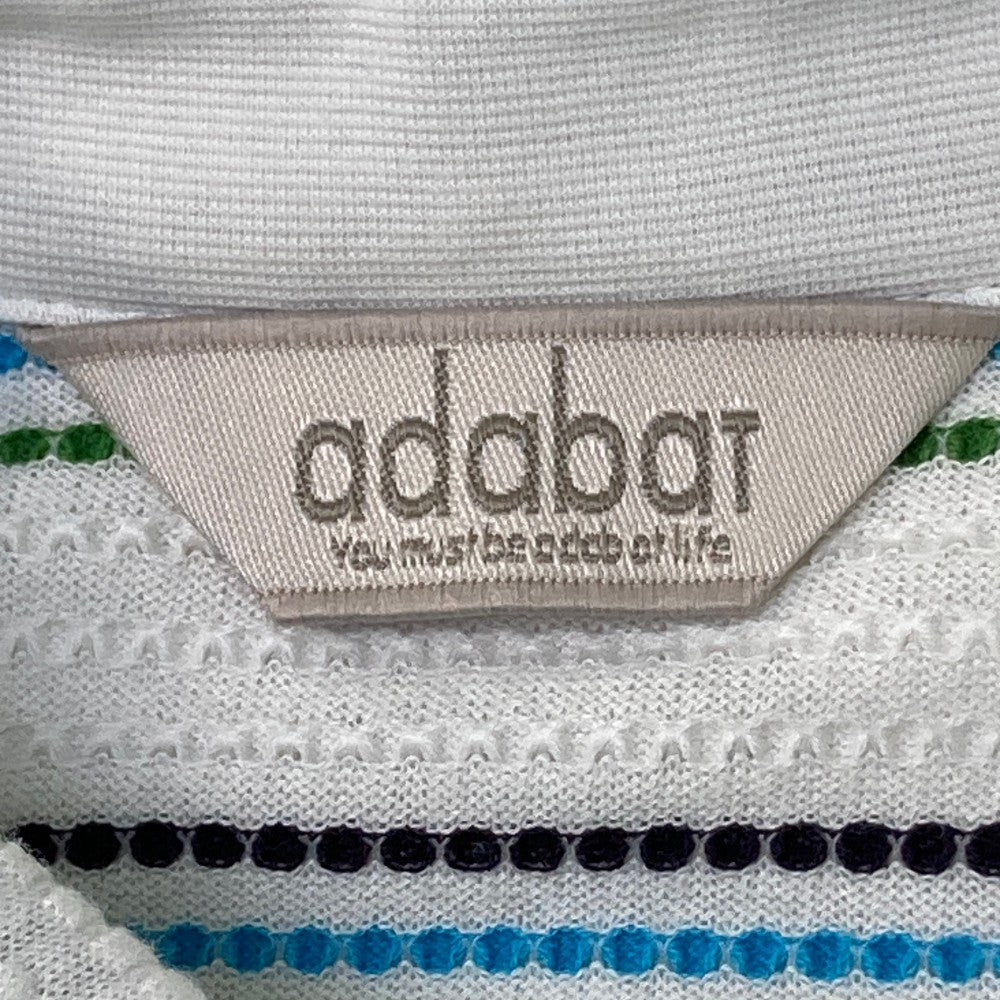 ADABAT アダバット  半袖ポロワンピース ボーダー柄 ホワイト系 38