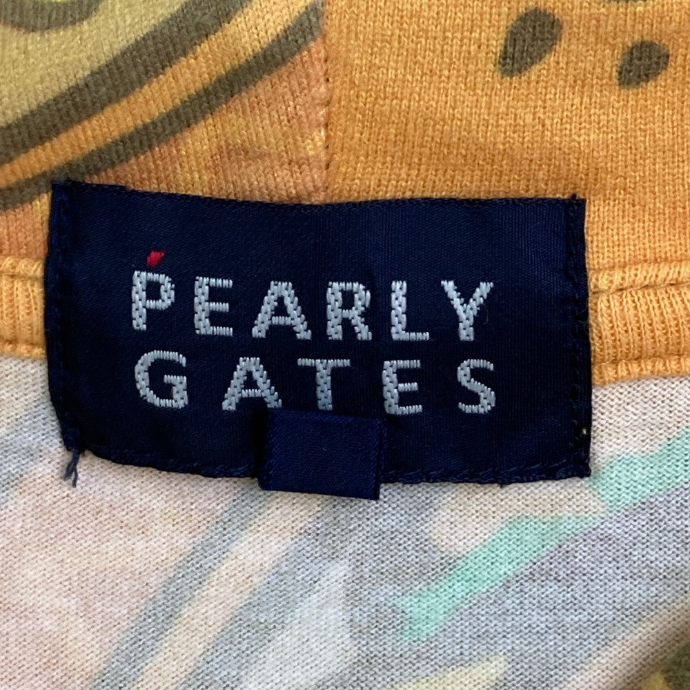 PEARLY GATES パーリーゲイツ  長袖ジップパーカー ハンバーガー 総柄 イエロー系 0