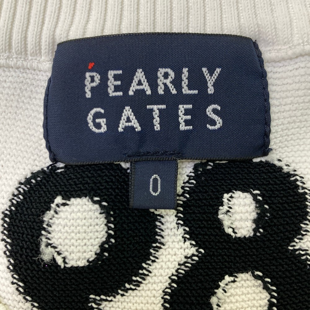 PEARLY GATES パーリーゲイツ  Vネック ニットベスト ロゴ  ホワイト系 0