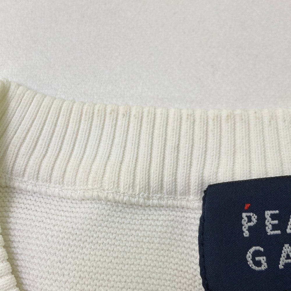 PEARLY GATES パーリーゲイツ  Vネック ニットベスト ロゴ  ホワイト系 0